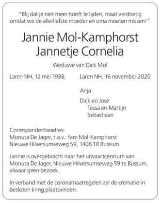 Jannetje Cornelia KAMPHORST
